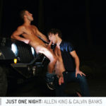 Outdoors at night: Allen King and Calvin Banks